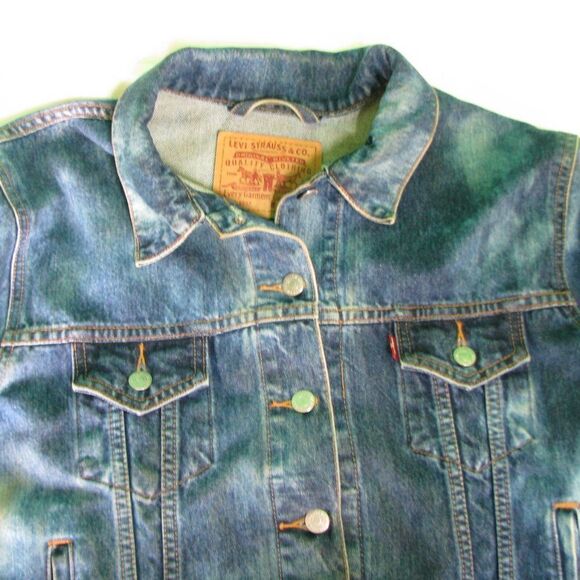 Vintage Levis Custom Parrot Graphic Acid-Wash Denim Jacket - Picture 4 of 6